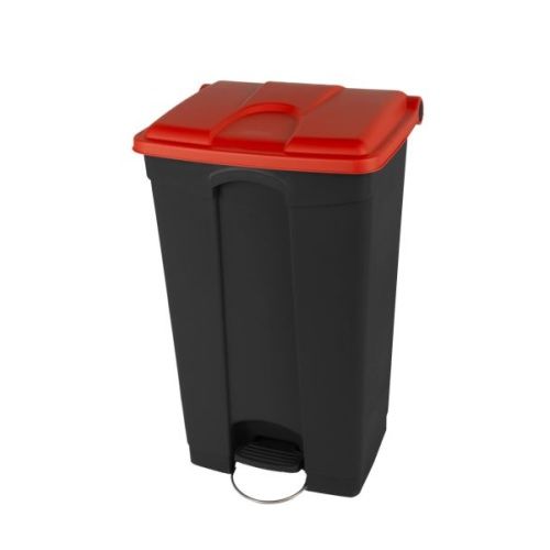 Tretabfallbehälter 90 l - roter Deckel