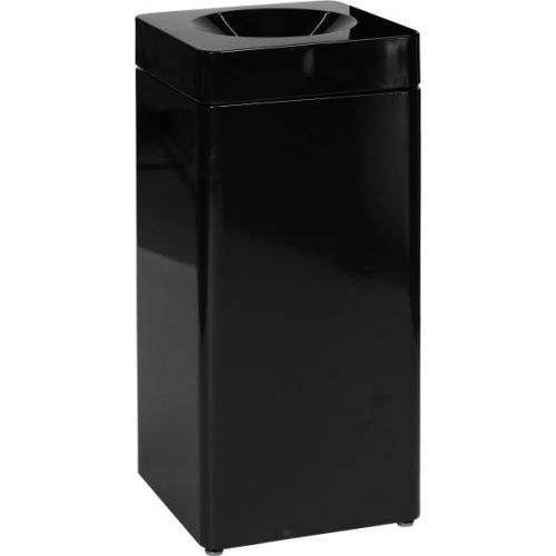 Quadratischer selbstlöschender Müllbehälter 51 l - schwarz